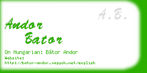 andor bator business card